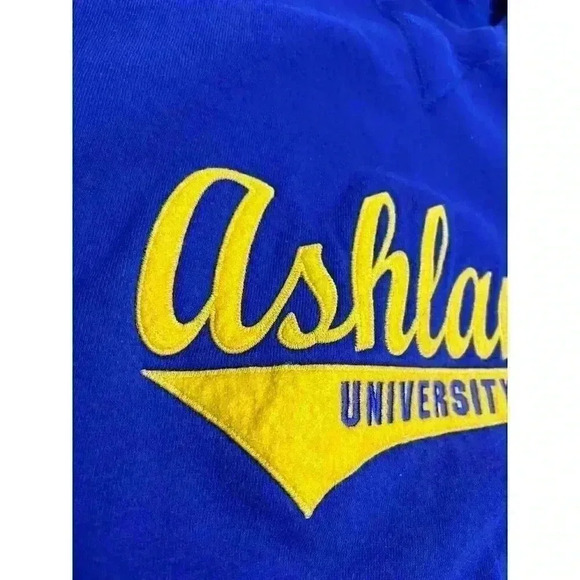 Vtg 90's Ashland University Embroidered Sweatshirt Purple Russell Athletics M - Picture 3 of 13